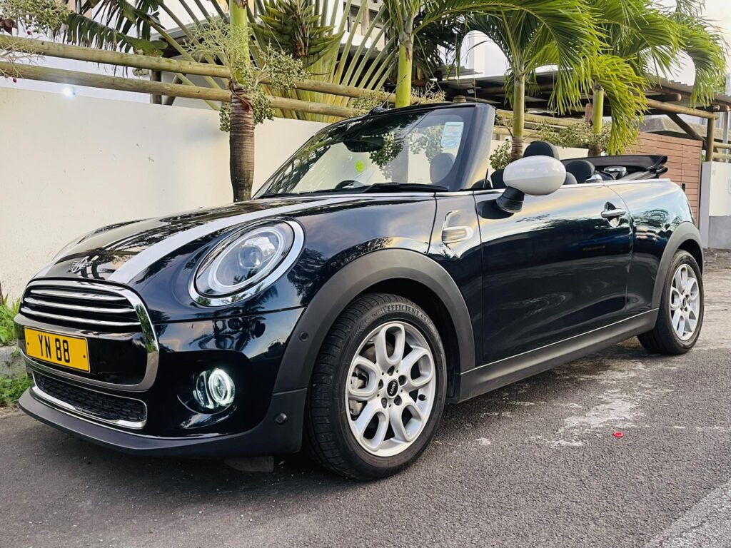 Mini Cooper Convertible available at Liberta Car Rental Mauritius – Perfect for an open-air driving experience across the island. Stylish, compact, and ideal for exploring Mauritius in freedom and comfort.