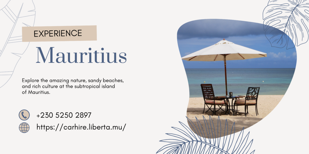 A variety of vehicles from Liberta Car Rental driving through Mauritius in both sunny and rainy weather conditions.