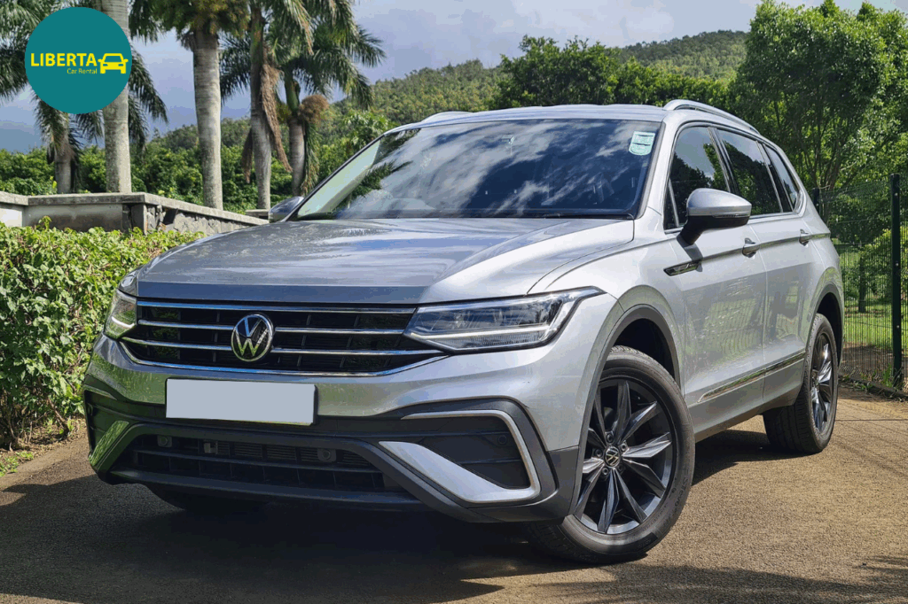 Volkswagen Tiguan Allspace 7-Seater parked near the beach in Mauritius
