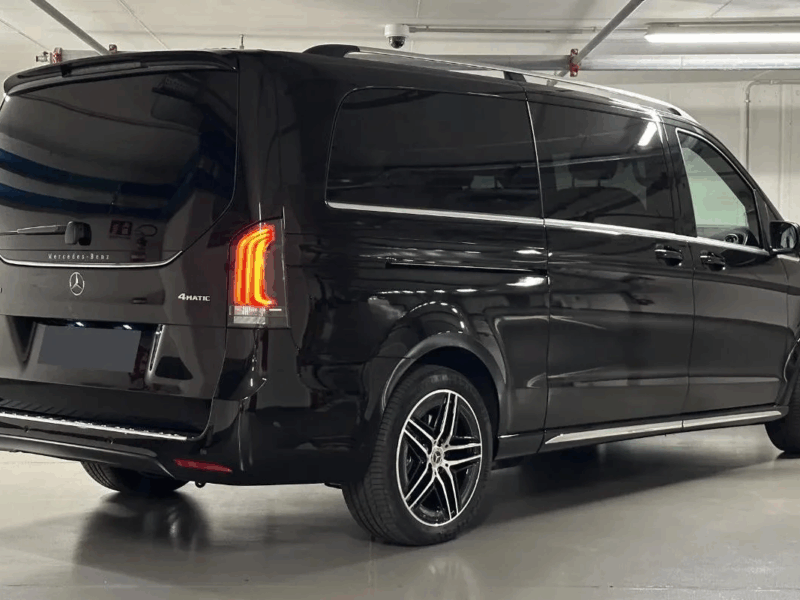 Mercedes V-Class at Mauritius airport for VIP pickup service.