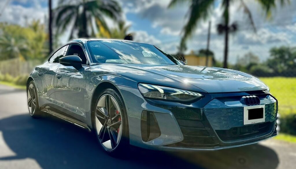 Luxury Audi e-Tron GT RS chauffeur service for VIP airport transfers in Mauritius